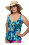 Twist Front Tankini Top - Indigo Isle, Size 8D/DD