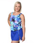 Blouson Tankini Top - Floral Waves