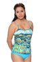 Thin Strap Tankini Top - Emerald Reef