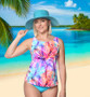 High Neck Tankini Top - Heavenly Hibiscus