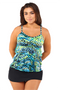 Triple Tier Tankini Top - Emerald Reef