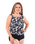 Mastectomy Wear Your Own Bra Tankini Top - Midnight Tropics