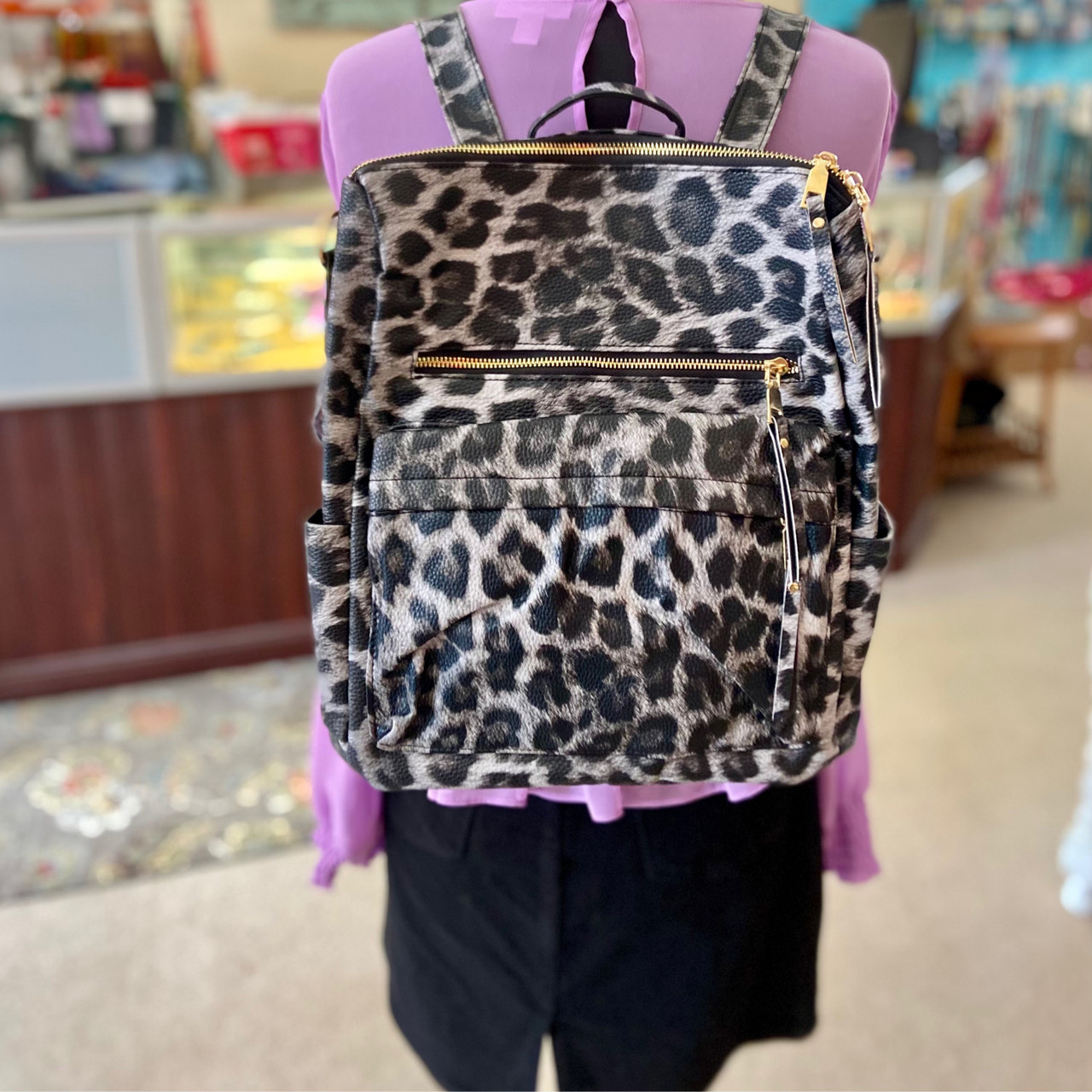 Leopard Mini Diaper Bag- Itzy Ritzy – The Rowe Boutique