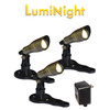 LumiNight Pond and Landscape Lighting - (3) 3-Watt LED White Light Kit for Floating Fountains w/ 100' QD Cord -BS-3XFFL3WKIT100