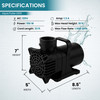 Aqua Pulse 1,600 GPH Hybrid Drive Submersible Energy Efficient Pond Pump with 33 ft Cord