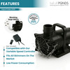 Aqua Pulse 1,600 GPH Hybrid Drive Submersible Energy Efficient Pond Pump with 33 ft Cord