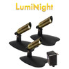 LumiNight Pond and Landscape Lighting - (3) Brass 1-Watt LED White Light Kit for Floating Fountains w/ 100' QD Cord with Photocell, Transformer and Remote
