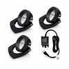 (3) 6-Watt White Light Black Fountain Light Kit 100' QD Cord