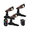 LumiNight Pond and Landscape Lighting - (x3) Bronze 9-Watt LED Color Changing Light Kit for Floating Fountains w/ 200' Cord with Photocell, Transformer, Extension and Remote - BZ-3XCCFFL9WKIT200