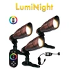 LumiNight Pond and Landscape Lighting - (x3) Bronze 9-Watt LED Color Changing Light Kit for Floating Fountains w/ 200' Cord with Photocell, Transformer, Extension and Remote - BZ-3XCCFFL9WKIT200