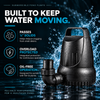 Manta 2,100 GPH Submersible Waterfall Pump – Magnetic Drive Pond Pump with 30' Cord