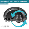 HydroFlow 3200 fully rotating 360-degree flow knob feature diagram