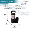 Refurbished Pond Pulse 5,500 GPH Submersible Waterfall Pump – Hybrid Drive Pond Pump with 30' Cord