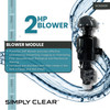 blower module for providing powerful backwashing without clogging or channeling, delivering both biological and mechanical filtration, pre-plumbed with filter media for easy fast installation.