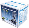 Skimmerfilter pond surface skimmer complete system in original retail packaging with product specifications and installation information.
