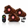 LumiNight Pond and Landscape Lighting - (3) 3-Watt Color Changing Rock Light Kit with Photocell, Transformer and Remote