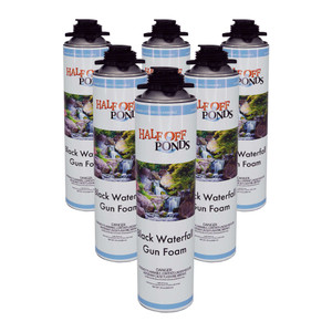 Half Off Ponds Half Off Ponds Waterfall Gun Foam – 6 Pack Black Expanding Pond Foam Sealant for Koi Ponds, Waterfalls & Landscape Rockwork – 24oz Polyurethane Can for Foam Gun – Outdoor Waterproof Gap Filler