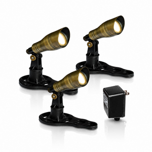 LumiNight Pond and Landscape Lighting - (3) 3-Watt LED White Light Kit for Floating Fountains w/ 100' QD Cord