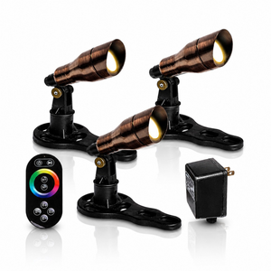 LumiNight Pond and Landscape Lighting - (3) Bronze 3-Watt Color Changing Bronze Fountain Light Kit w/ 200' QD Cord with Photocell, Transformer, Extension and Remote