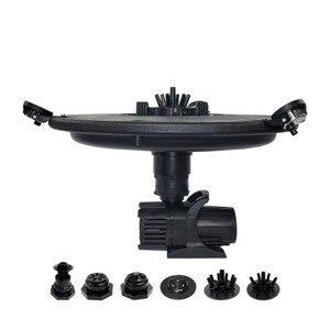 1/2 HP Floating Fountain - 6,100 GPH Submersible Pump - 100 ft Cord - 9 Spray Patterns & White LED Lights