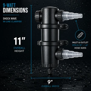 Shock Wave UV 9-Watt In-Line Ultraviolet Clarifier