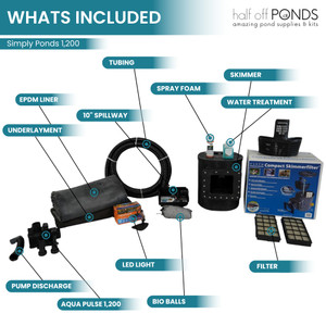 Simply Ponds 1200 10' x 10' EPDM Pond Kit- X8-2