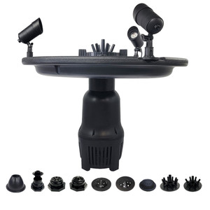 1 HP Floating Fountain - 15,000 GPH Submersible Pump - 100 ft Cord - 13 Spray Patterns & Color-Changing LED Lights