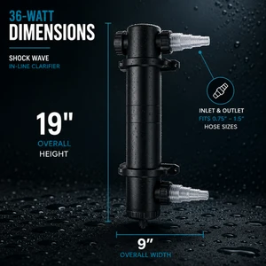 Shock Wave UV 36-Watt In-Line Ultraviolet Clarifier