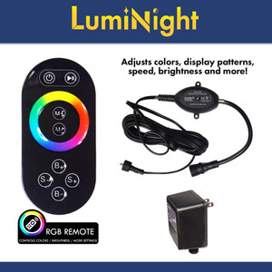 LumiNight Pond and Landscape Lighting - (3) 3-Watt Color Changing Rock Light Kit with Photocell, Transformer and Remote