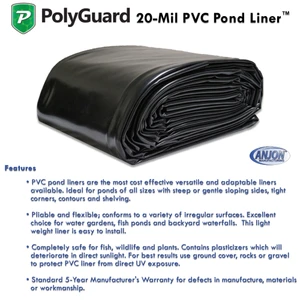 PolyGuard Liners PVC  - 40 ft. x 35 ft. 20-Mil Pond Liner - PGPVC40X35