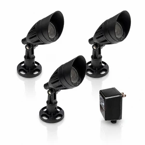 Half Off Ponds (3) 3-Watt Color Changing Black Fountain Light Kit 100' QD Cord - 3XCCFFL3WKIT100-BLK
