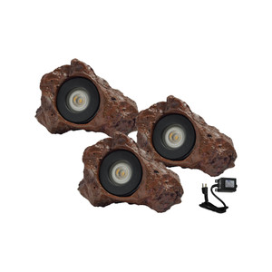 LumiNight Pond and Landscape Lighting - (3) 1.5-Watt LED Rock Light Kit with Photocell, Transformer and Remote - 3XRL1.5W-KIT
