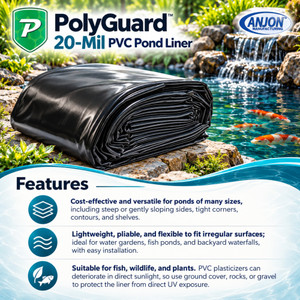 PolyGuard Liners PVC  - 10 ft. x 40 ft. 20-Mil Pond Liner - PGPVC10X40