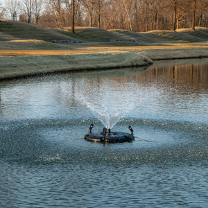 1/4 HP Floating Fountain - 3,000 GPH Submersible Pump - 100 ft Cord - 9 Spray Patterns & White LED Lights