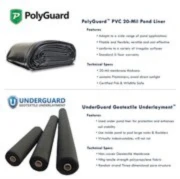 PolyGuard Liners & Underlayment Combo - 15 ft. x 20 ft. 20 mil Pond Liner - CPGUGPVC15X20