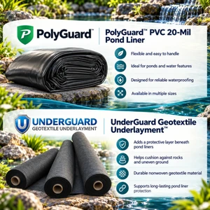 PolyGuard Liners & Underlayment Combo - 15 ft. x 40 ft. 20 mil Pond Liner - CPGUGPVC15X40