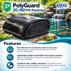 PolyGuard Liners PVC  - 10 ft. x 60 ft. 20-Mil Pond Liner - PGPVC10X60