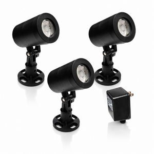 (3) 9-Watt Color Changing Black Fountain Light Kit 100' QD Cord