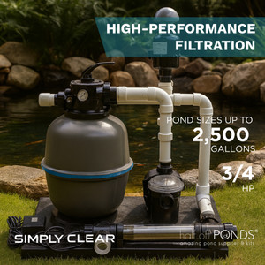 Simply Clear Pond Filter System with UV Clarifier, 2HP Blower & 3,200 GPH Pump - Filters Ponds Up to 2,500 Gallons