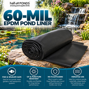 LifeGuard 40 ft. x 70 ft. EPDM 60-Mil Rubber Pond Liner