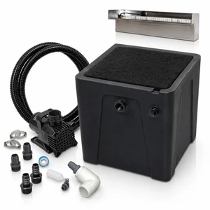 Steel Elegance STE12-16BK 12" Color Changing Spillway Kit w 12-Gallon Basin - STE12-16BK