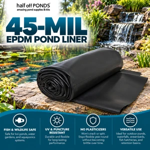 LifeGuard 25 ft. x 100 ft. EPDM 45-Mil Rubber Pond Liner