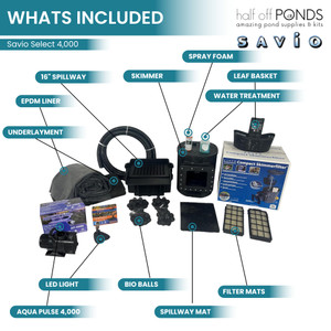 Savio Select 4000 15' x 15' EPDM Pond Kit- SS-4-1515E