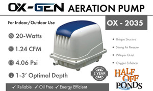 Refurbished OX-Gen 2035 1.24 CFM Diaphragm Aeration Pump for Ponds and Water Gardens