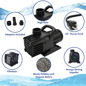 Refurbished Aqua Pulse 3,000 GPH Submersible Pond Pump 100' Cord