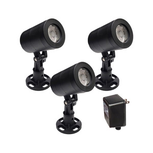 Refurbished (3) 9-Watt Color Changing Black Fountain Light Kit 100' QD Cord