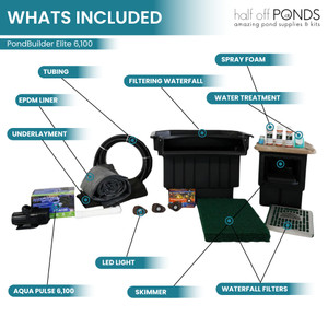 PondBuilder Elite 6100 30' x 30' PVC Pond Kit- PVCXLP0