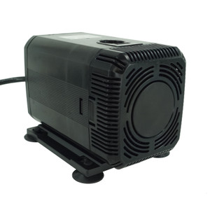 Little Frog 950 C1 black pump or air compressor unit with ribbed cooling fins, mounted on rubber feet, featuring attached power cord for operation