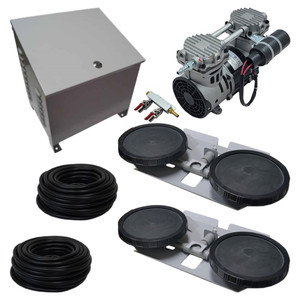 Pro Aeration Systems for Pond Up to 1-7 Acres Ponds & Lakes - Double Diffusers 1/2HP-2HP Systems with Cabinet Options