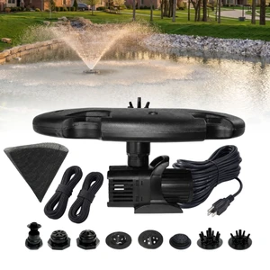1.2 HP Floating Fountain - 10,500 GPH Submersible Pump - 200 ft Cord - 11 Spray Patterns